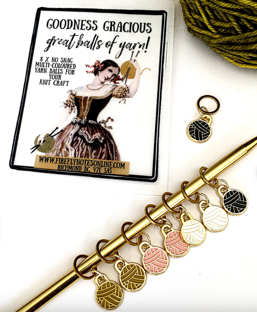 Set de marcadores esmaltados "Yarn Ball stitches"