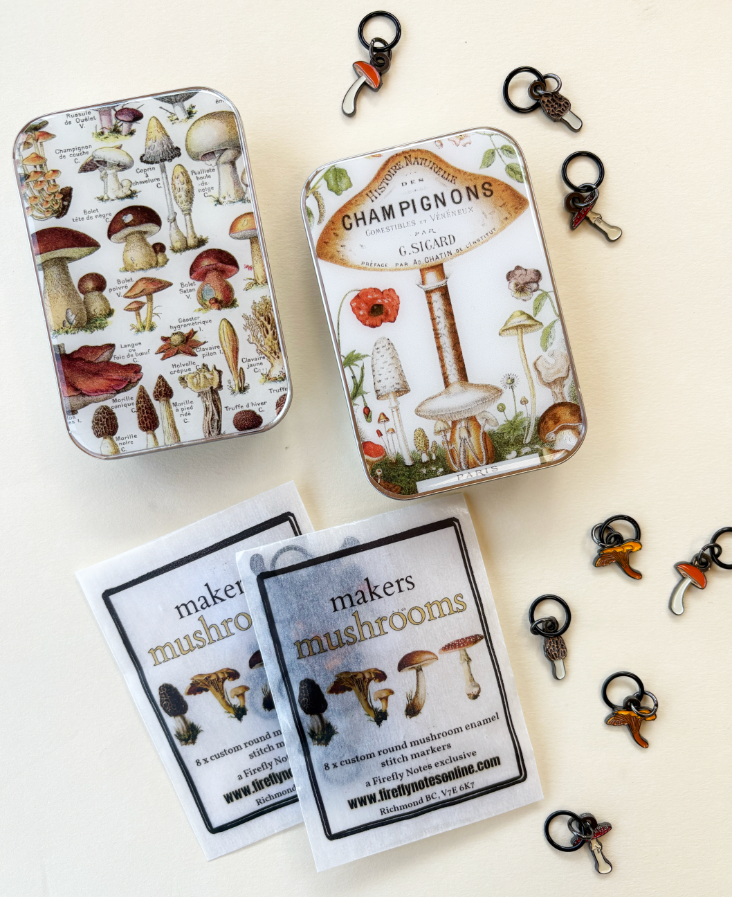 Set de marcadores esmaltados "Champiñones Silvestres” 🍄