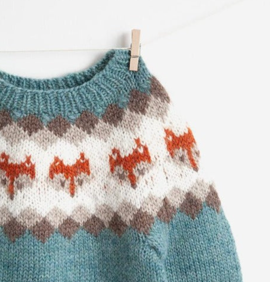 Patrón Fox sweater niños