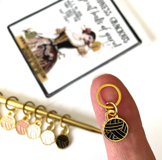 Set de marcadores esmaltados "Yarn Ball stitches"