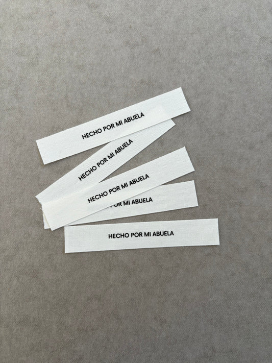 Pack de etiquetas de algodón "Hecho por mi abuela"