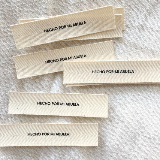 Pack de etiquetas de algodón "Hecho por mi abuela"