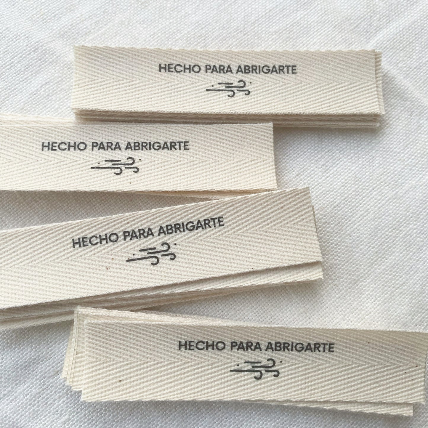 Pack de etiquetas de algodón 
"Hecho para abrigarte"